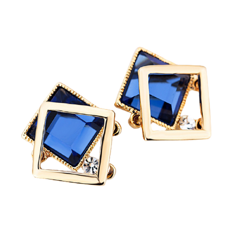 伊黛儿欧美带钻几何耳饰