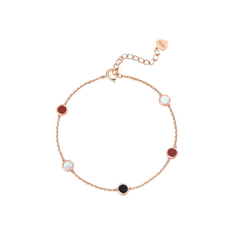 爱的约定 18K玫瑰金圆牌手链