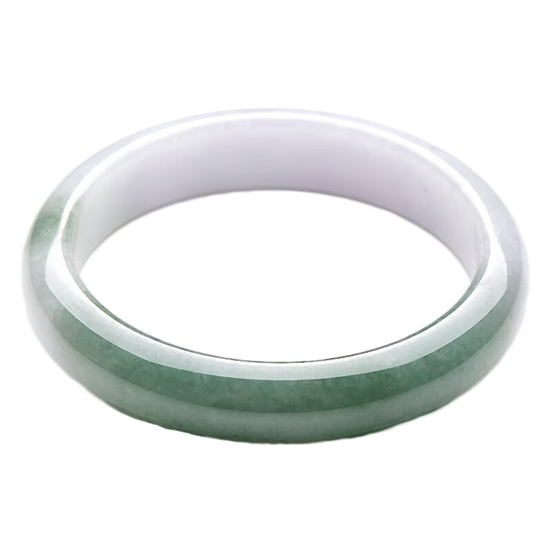 千载一玉 半油绿翡翠手镯