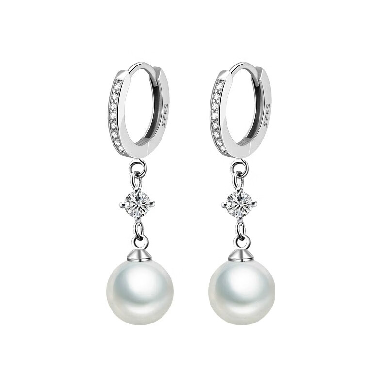 伊黛儿镶钻淡水珍珠耳饰