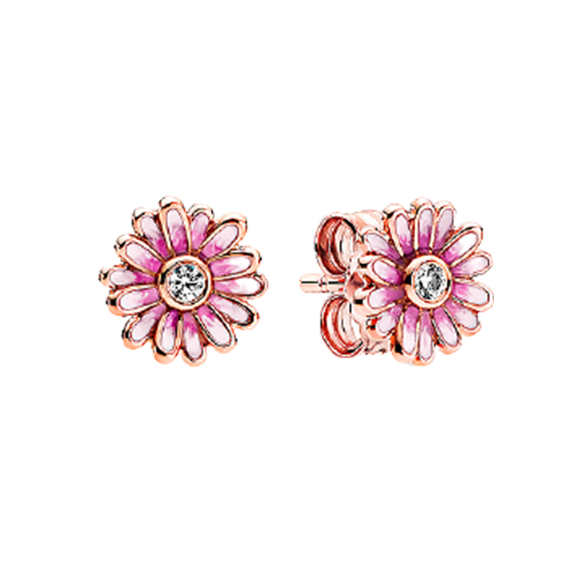 潘多拉 粉色雏菊耳饰