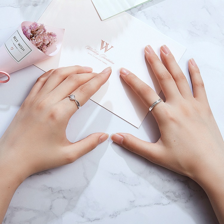 唯一纯银可调节戒指