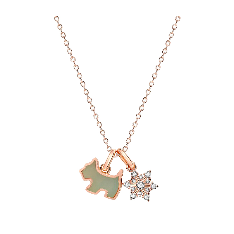 AGATHA 可爱雪花小狗项链