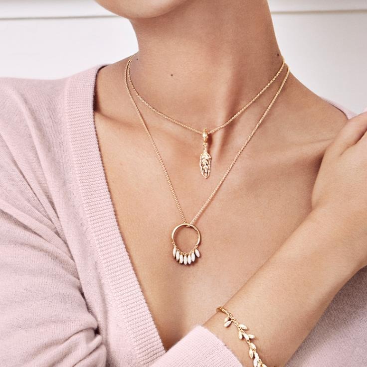 潘多拉 玫瑰金吊坠项链