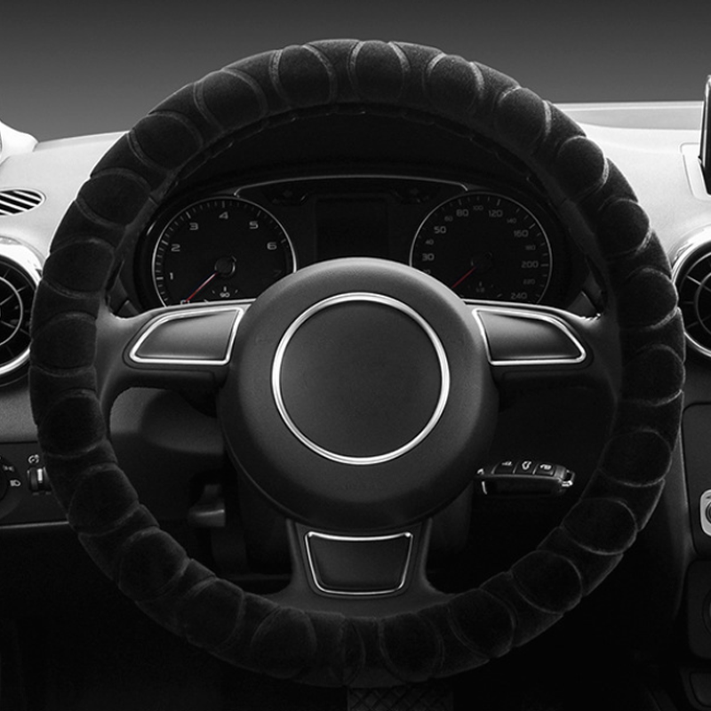 华饰羊毛仿绒方向盘套