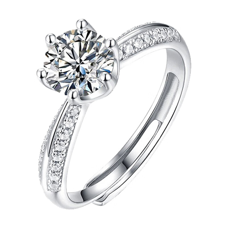 T400 半壁江山莫桑石戒指