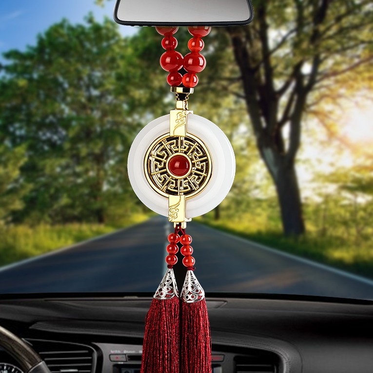 博利良品 琉璃白玉汽车挂件