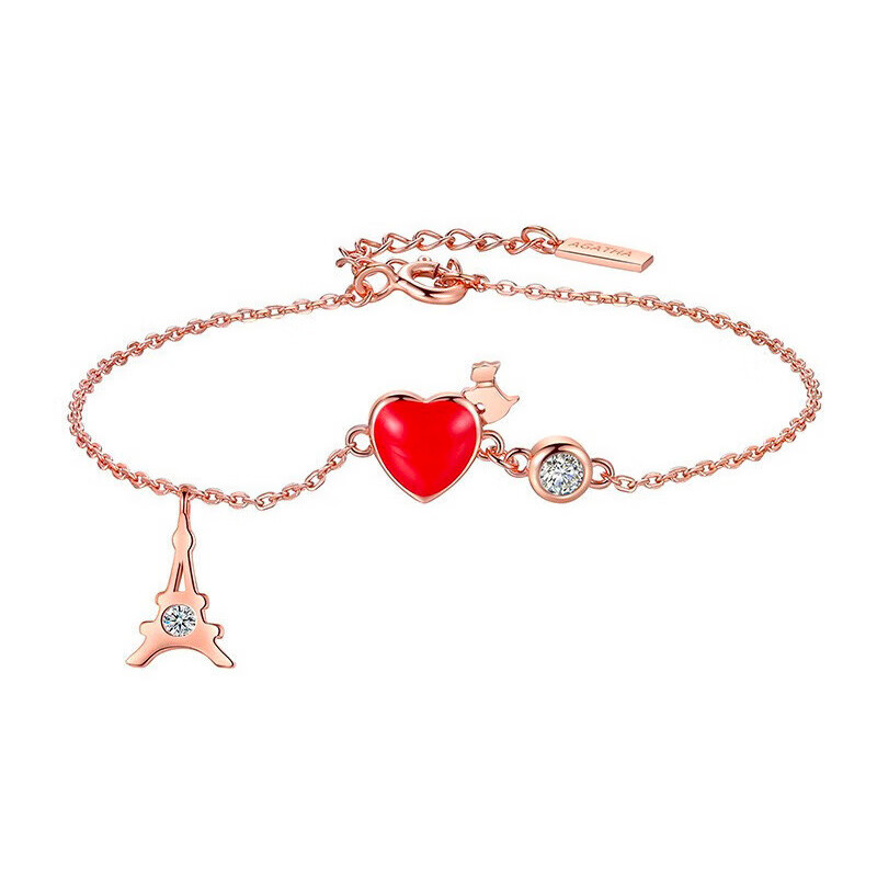 AGATHA 爱心撞色手链