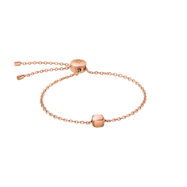 CK 玫瑰金魔方可调节扣手链