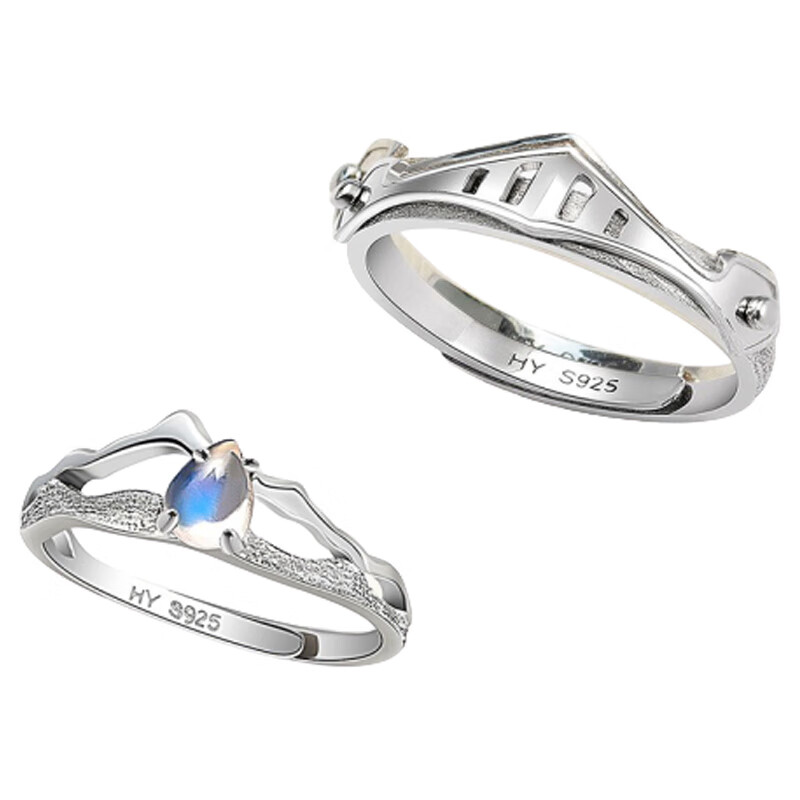 花芽925纯银对戒