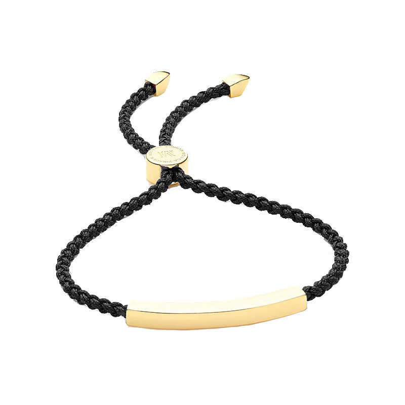 莫妮卡灿金黑纯银手链