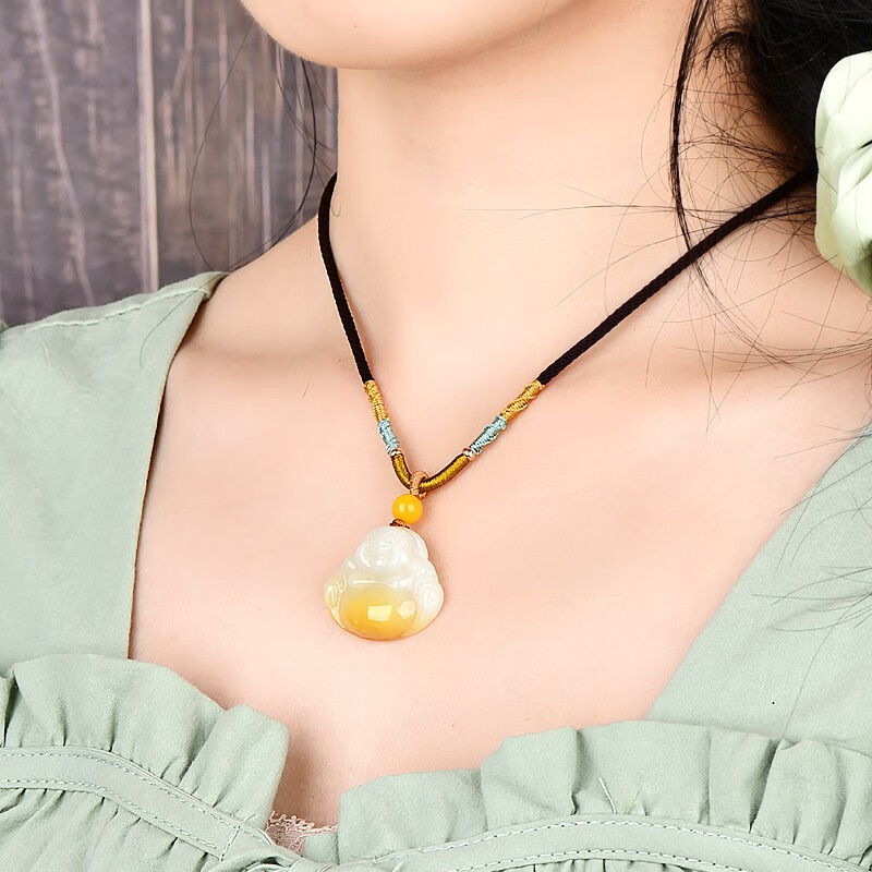 可玉可求 冰黄翡 翡翠吊坠