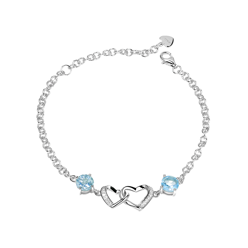 JOLEE 托帕石心形相扣手链