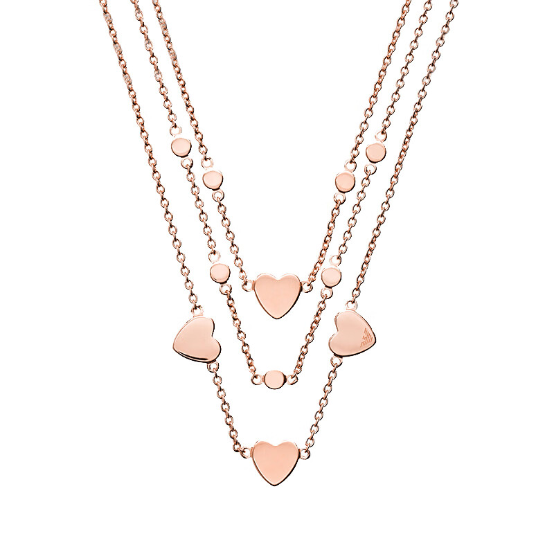 阿玛尼 叠戴心形项链