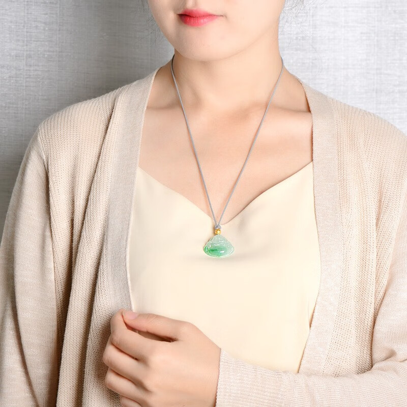 可玉可求 冰底翡翠玉佛吊坠