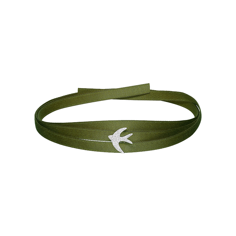 何方珠宝 925银燕子项圈项链