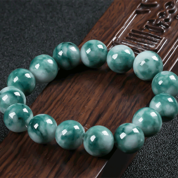 张益轩 飘花圆珠翡翠手镯