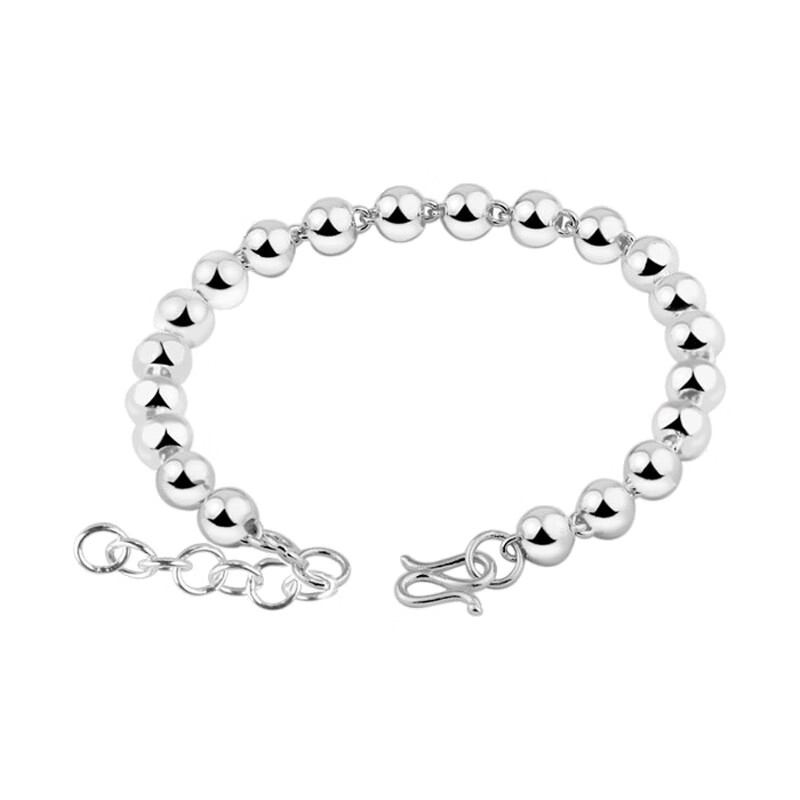 炙真银楼简约圆珠子手链