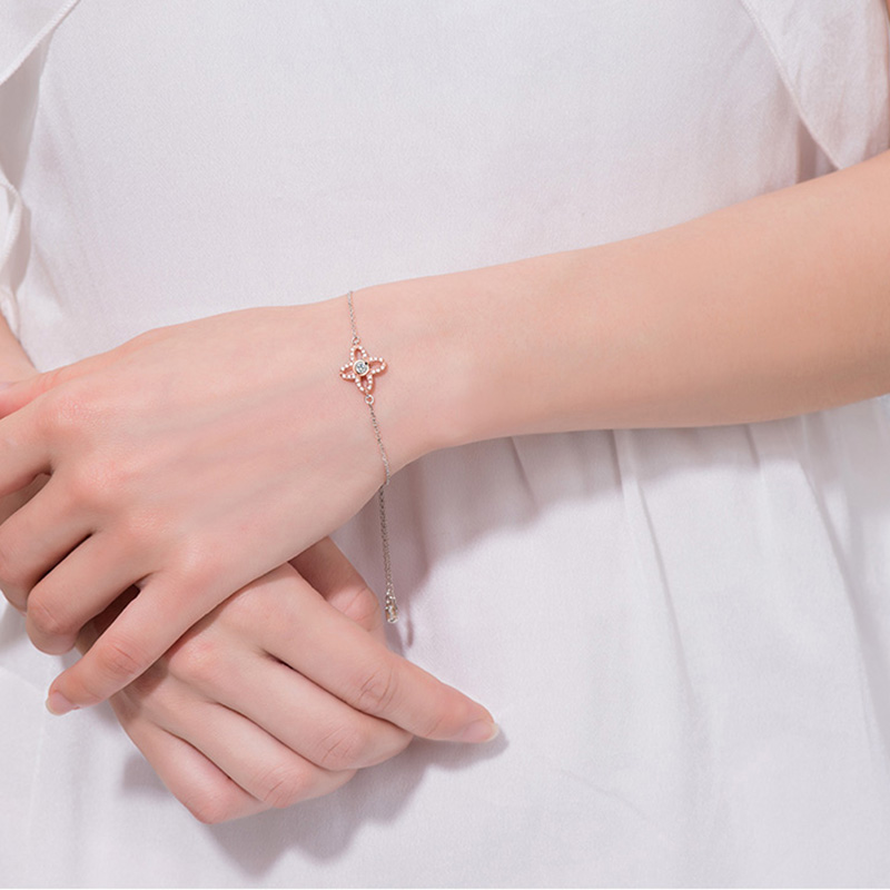 MyMiss 森系四叶草银手链