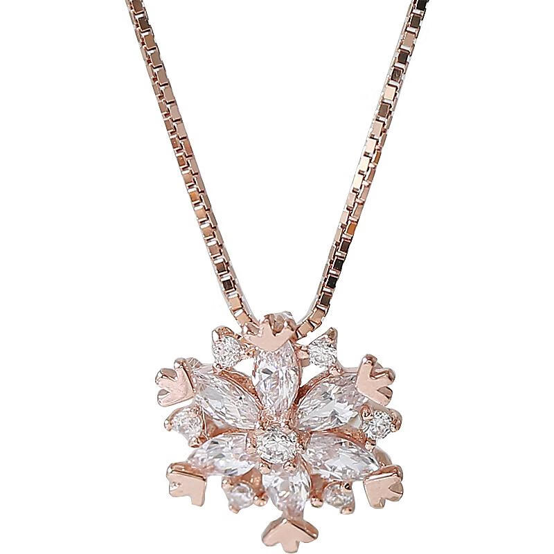 YYEU 银色雪花项链