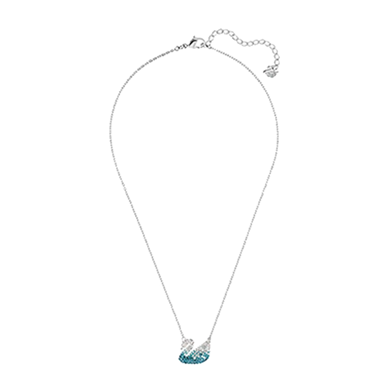 施华洛世奇 渐变色蓝天鹅项链