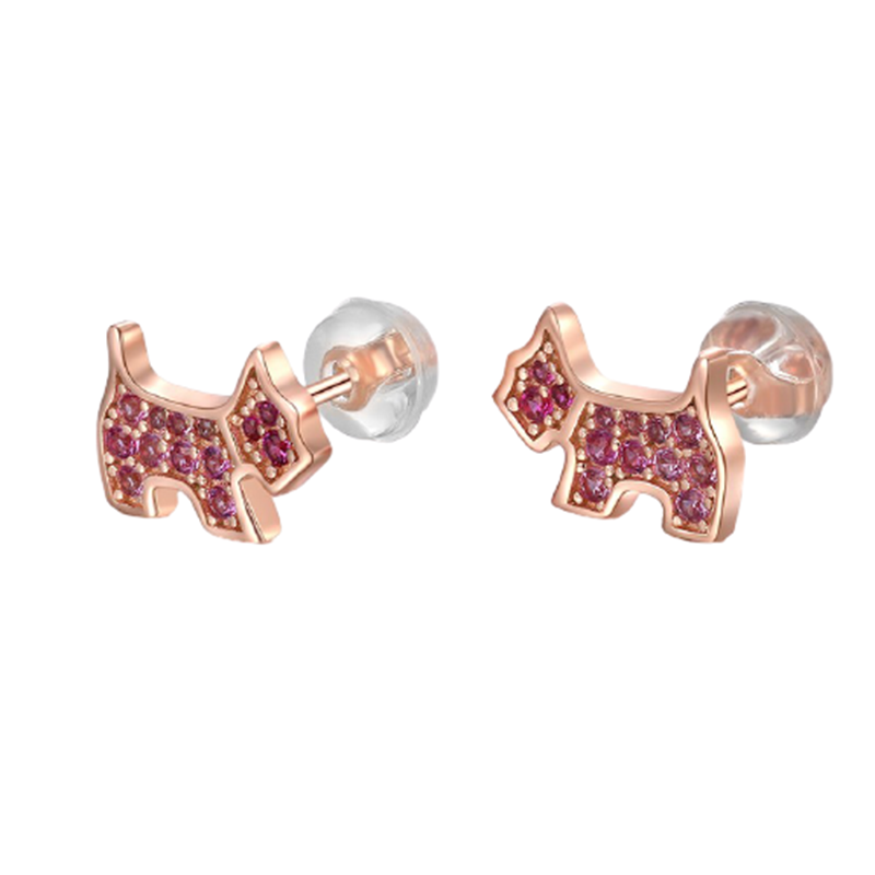 瑷嘉莎 925银玫瑰金耳钉