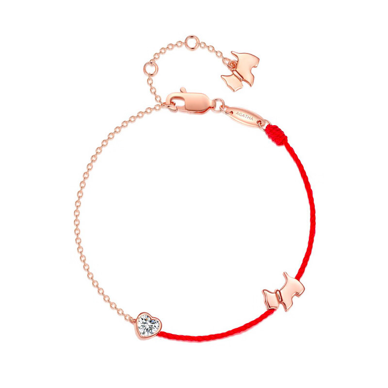 AGATHA 爱心红绳手链