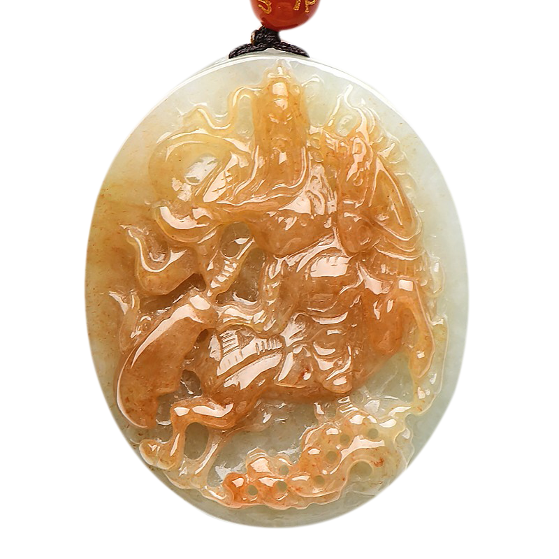 可玉可求关公像翡翠吊坠