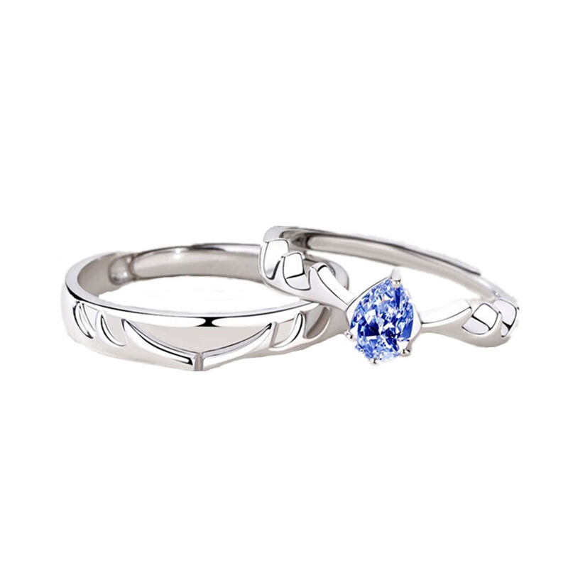 法卡曼 镶嵌皓石 情侣戒指