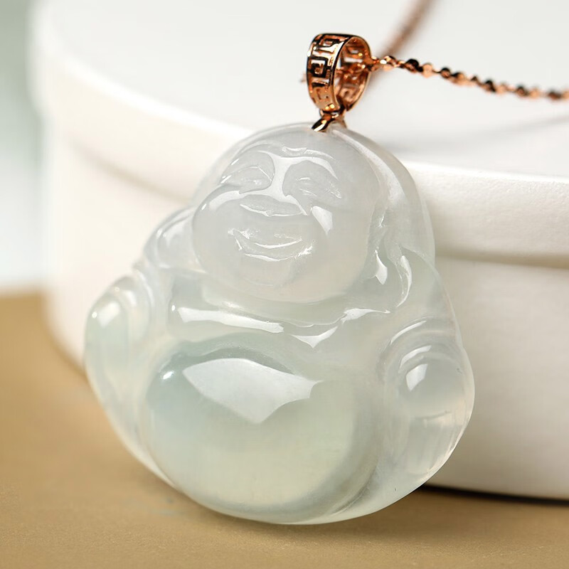 珍唯伊 圆润弥勒佛 翡翠吊坠