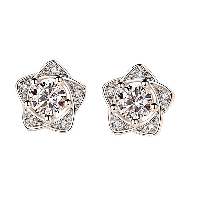 牧野 锆石五角星耳饰