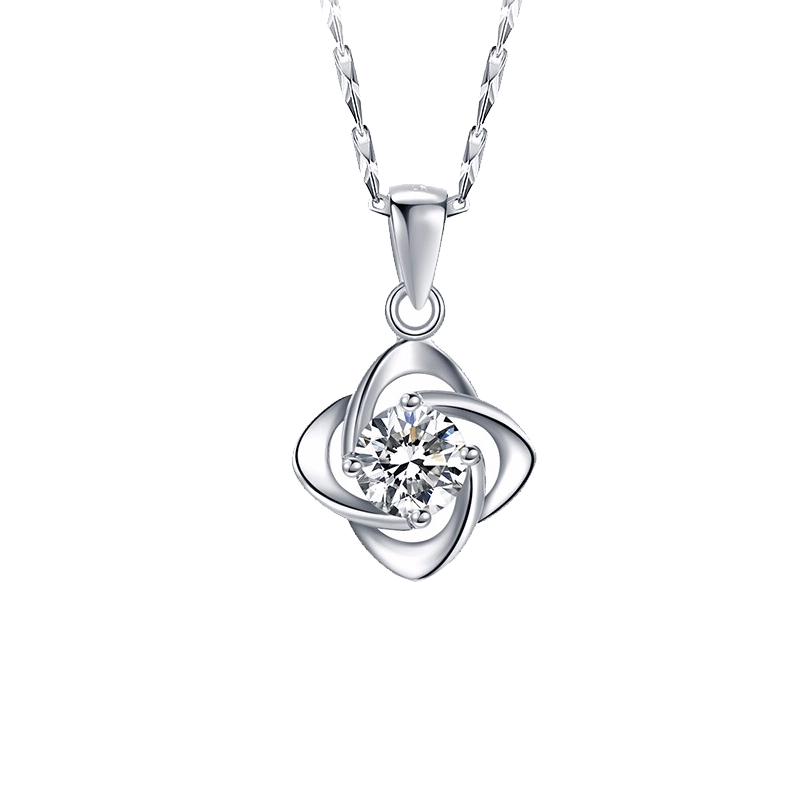 唯一 足银 项链