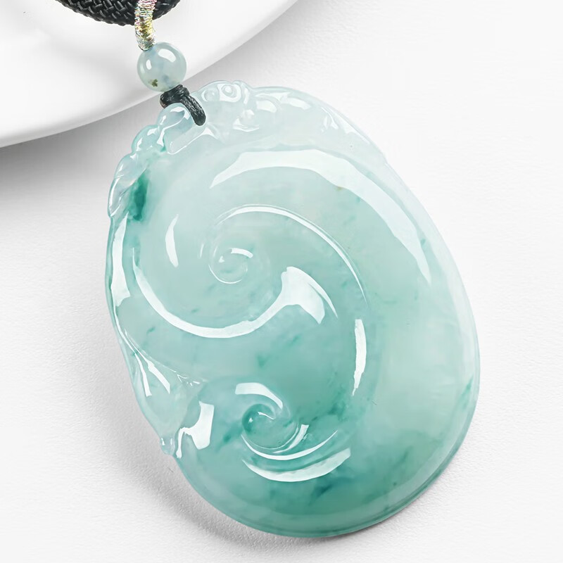 碧玉尊 天然冰种翡翠如意吊坠