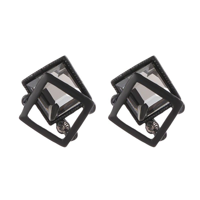 伊黛儿 灰水晶耳饰