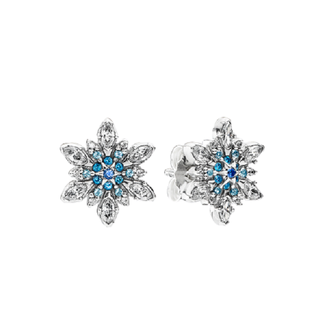 潘多拉 925银晶莹雪花耳钉