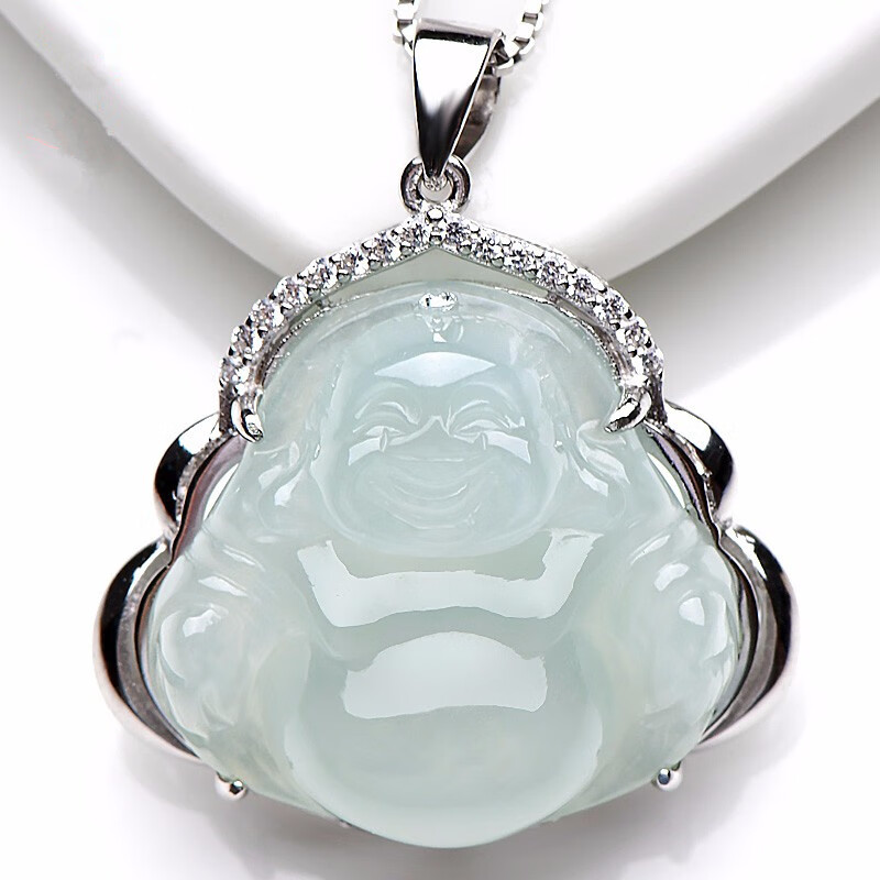 千载一玉 银镶嵌翡翠吊坠