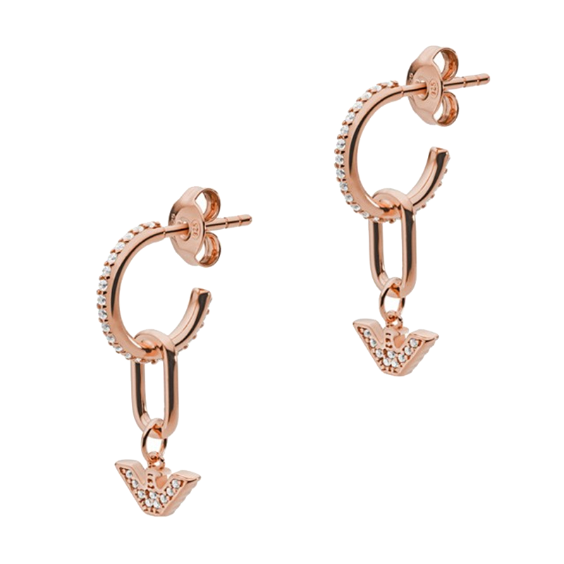 阿玛尼 鹰标镶钻耳饰