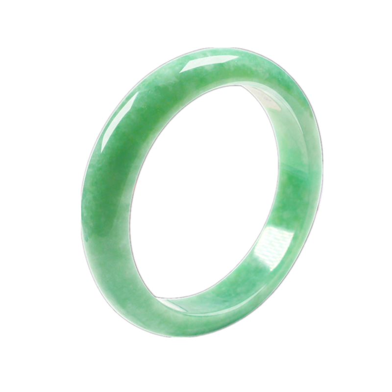 皇裔天然阳绿缅甸翡翠手镯