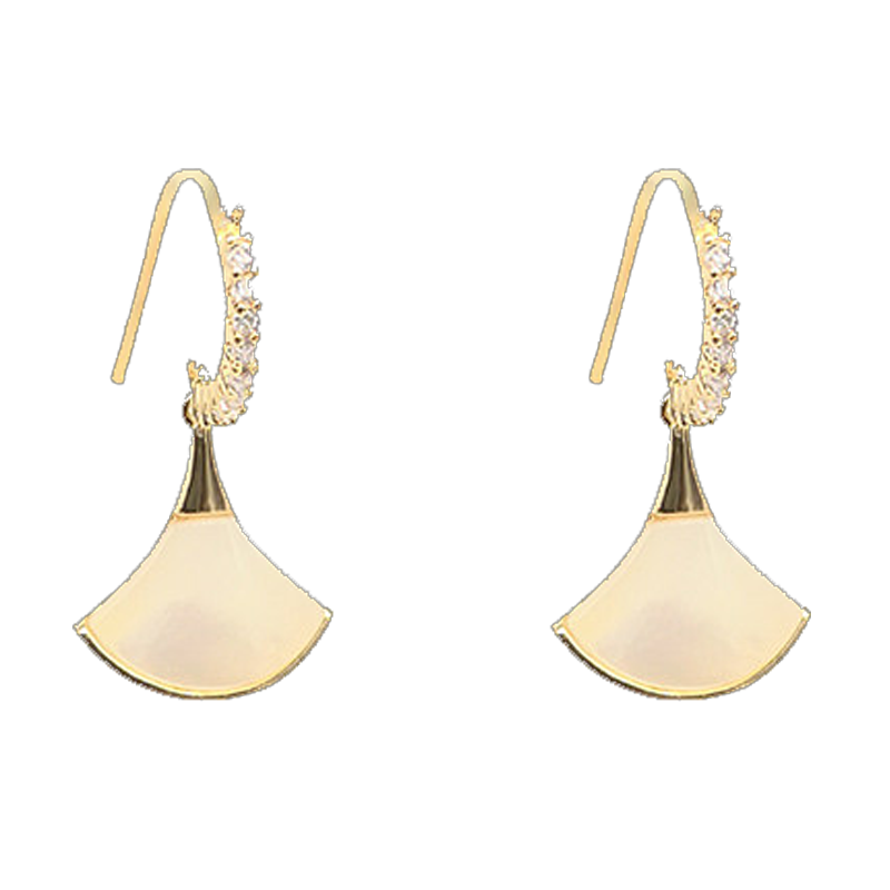 晓色 高级感气质扇形耳饰