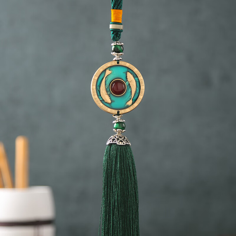 抒文 浮雕双鱼 汽车挂件