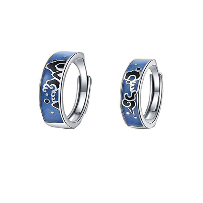 卡蒂罗 夜光纯银情侣对戒