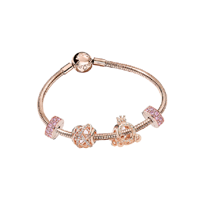 潘多拉 玫瑰金色银河之恋手链