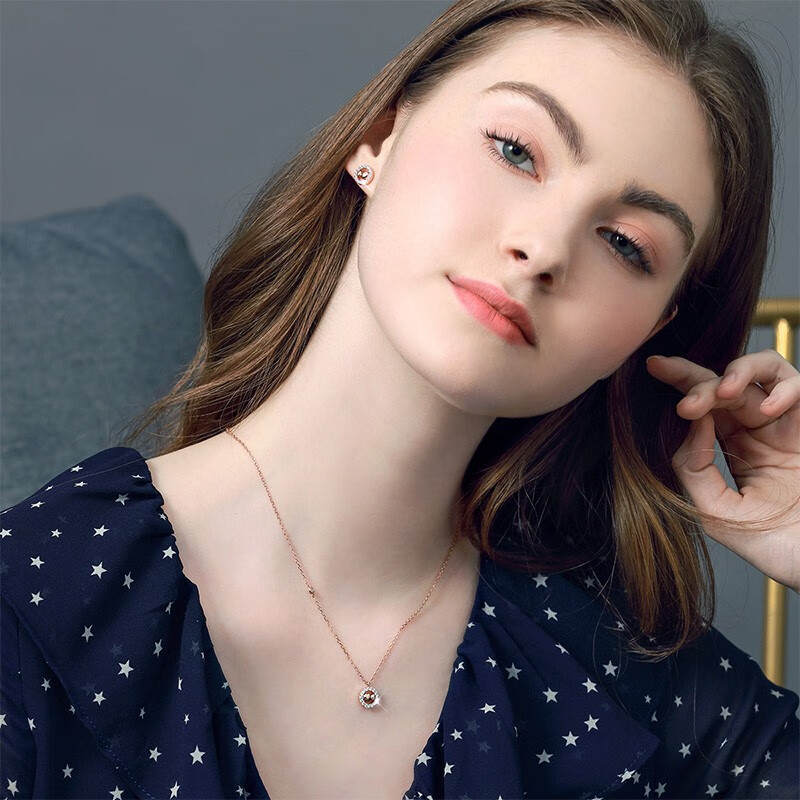 T400 玫瑰金色项链