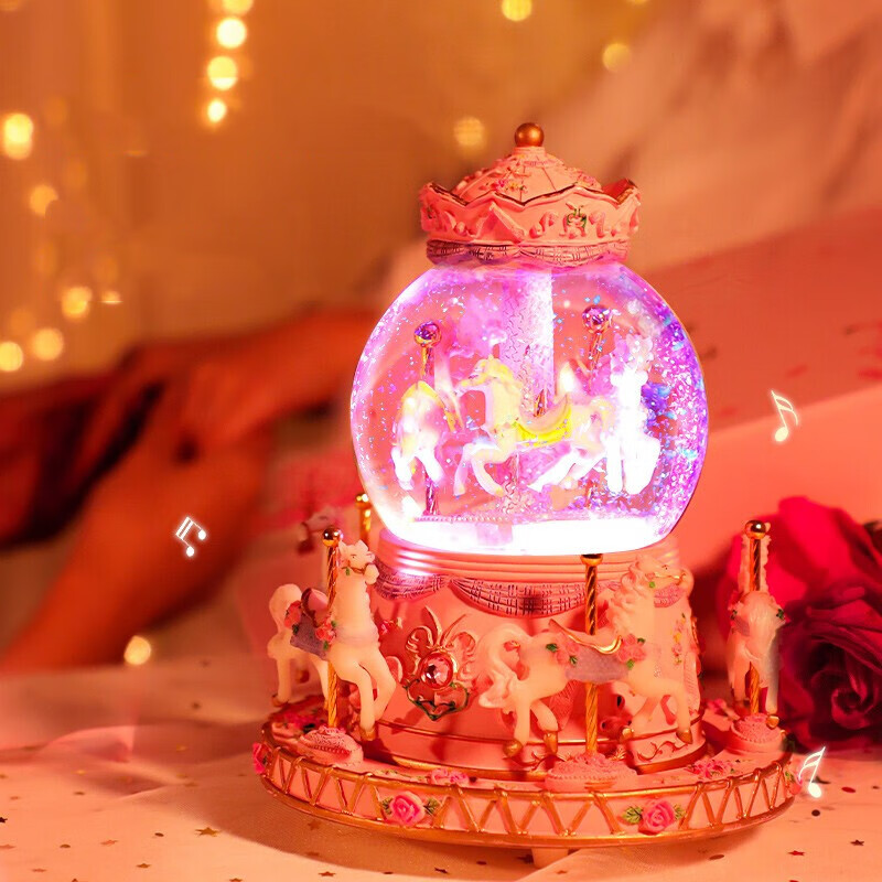 创意猪 自动飘雪 音乐盒