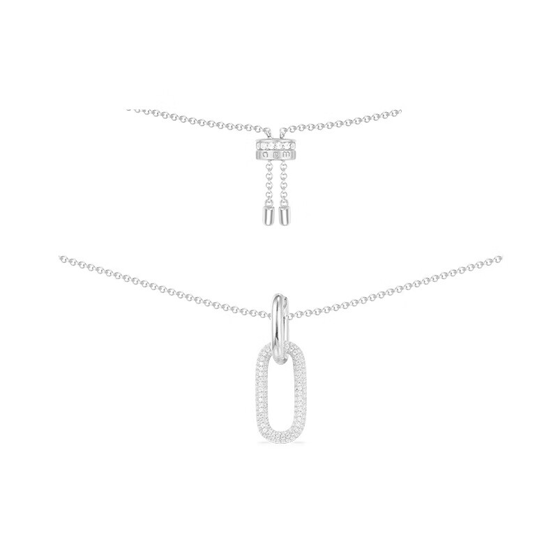 APM环扣可调节银项链