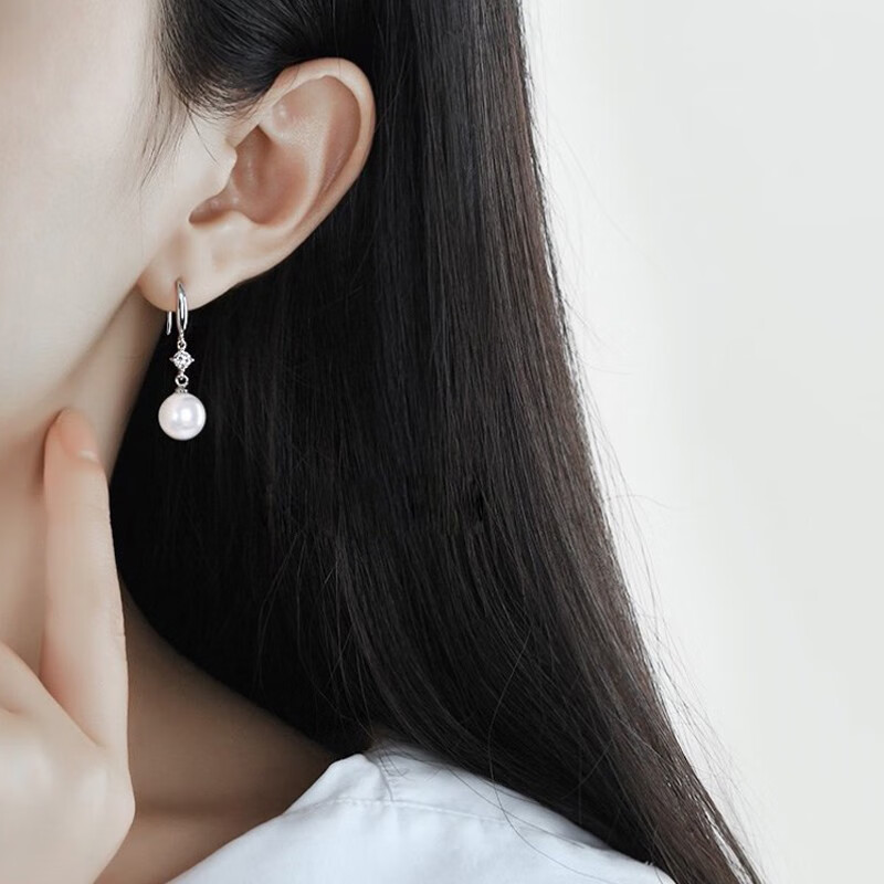 卓麦 耳钩珍珠耳环