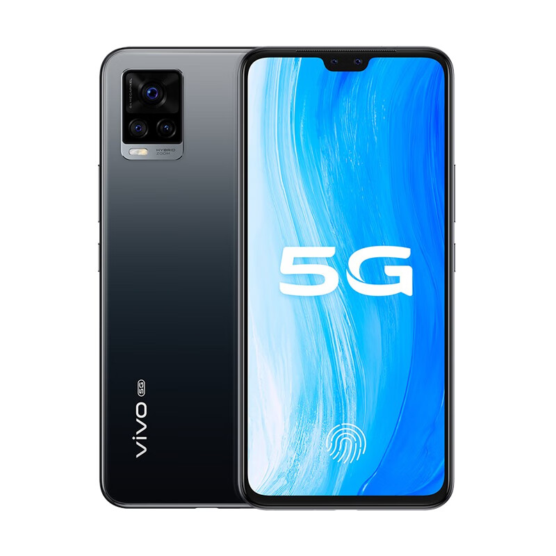 vivo 爵士黑刘海屏5G手机