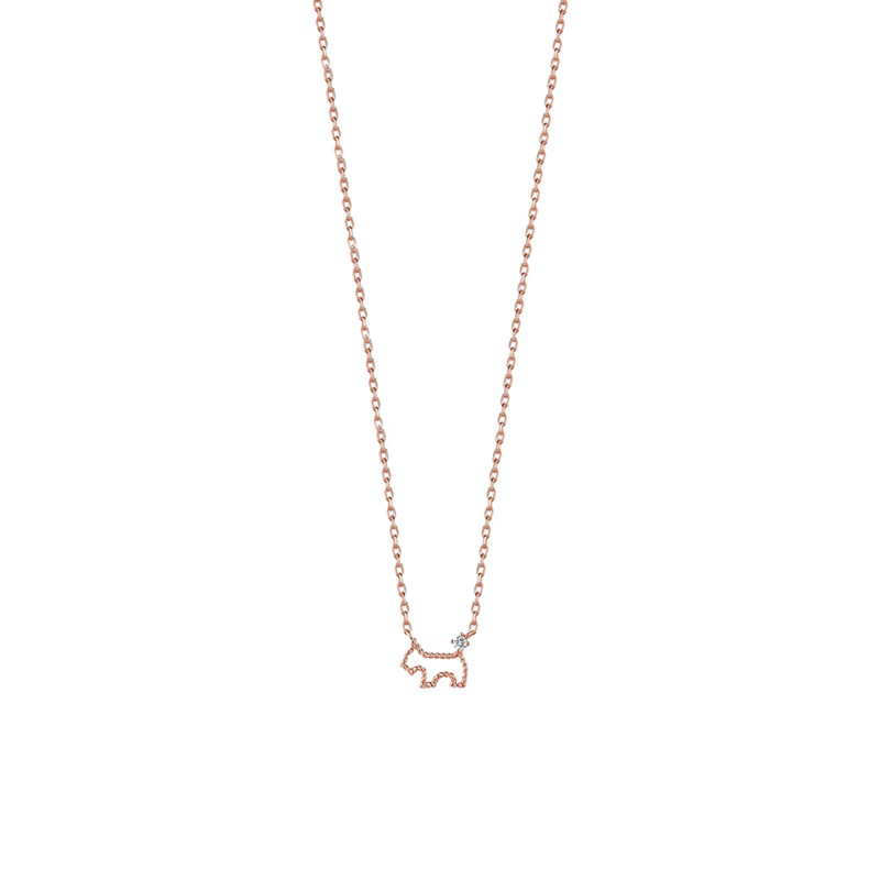 瑷嘉莎 扭绳小狗 项链