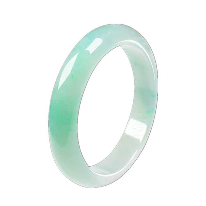 皇裔冰糯种飘绿翡翠手镯