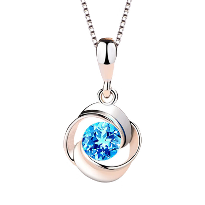 银千惠 玫瑰蓝锆项链